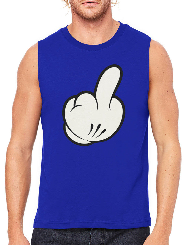 Cartoon Glove Middle Finger Men's Sleeveless T-Shirt