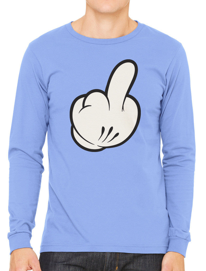 Cartoon Glove Middle Finger Men's Long Sleeve T-shirt