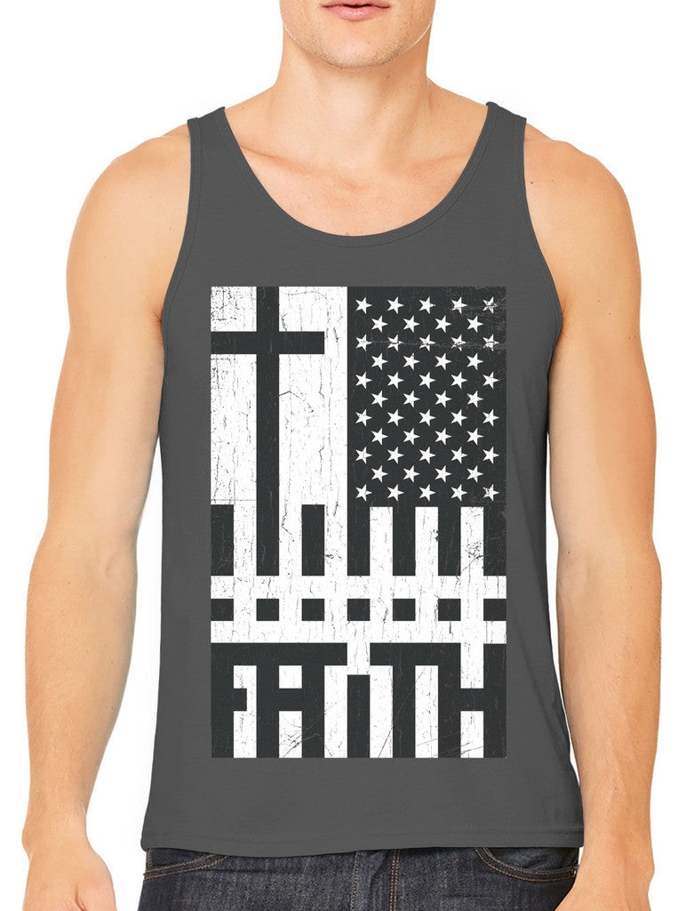 Faith Cross American Flag Men's Tank Top