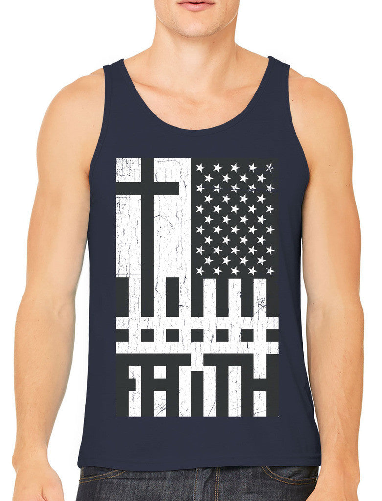 Faith Cross American Flag Men's Tank Top