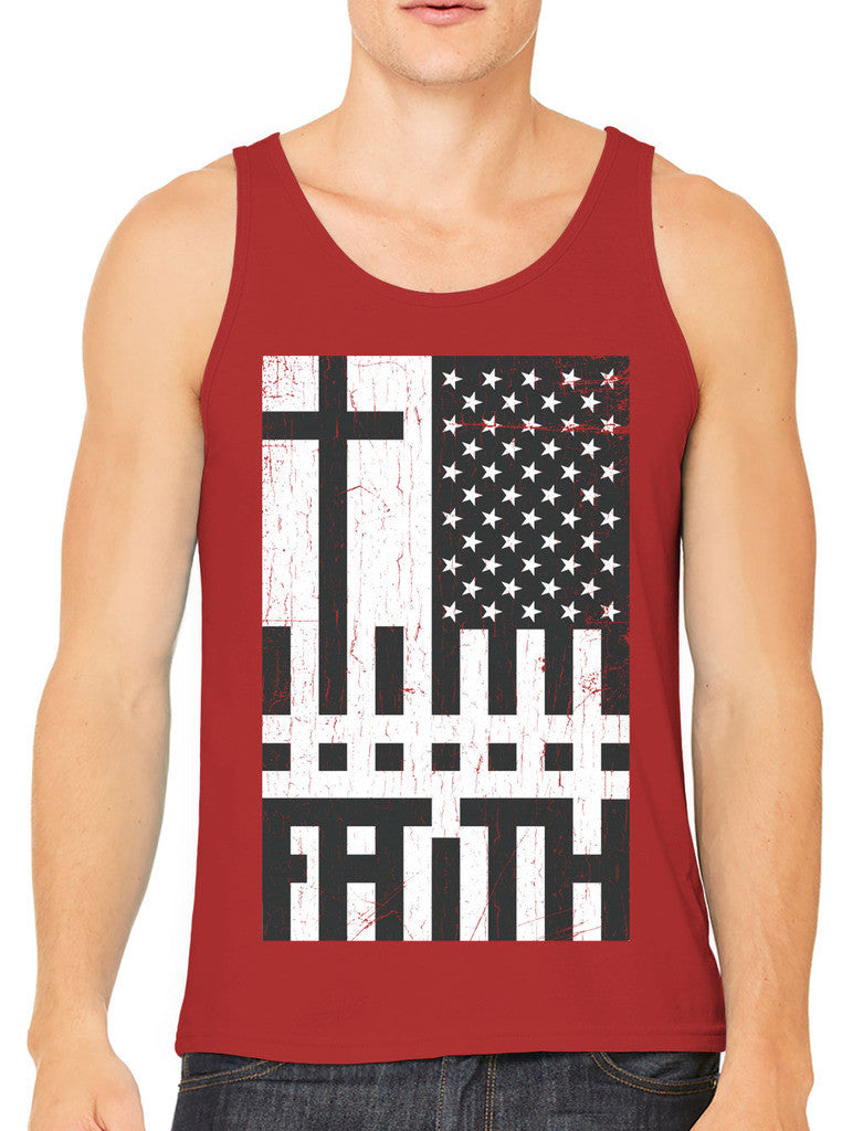 Faith Cross American Flag Men's Tank Top