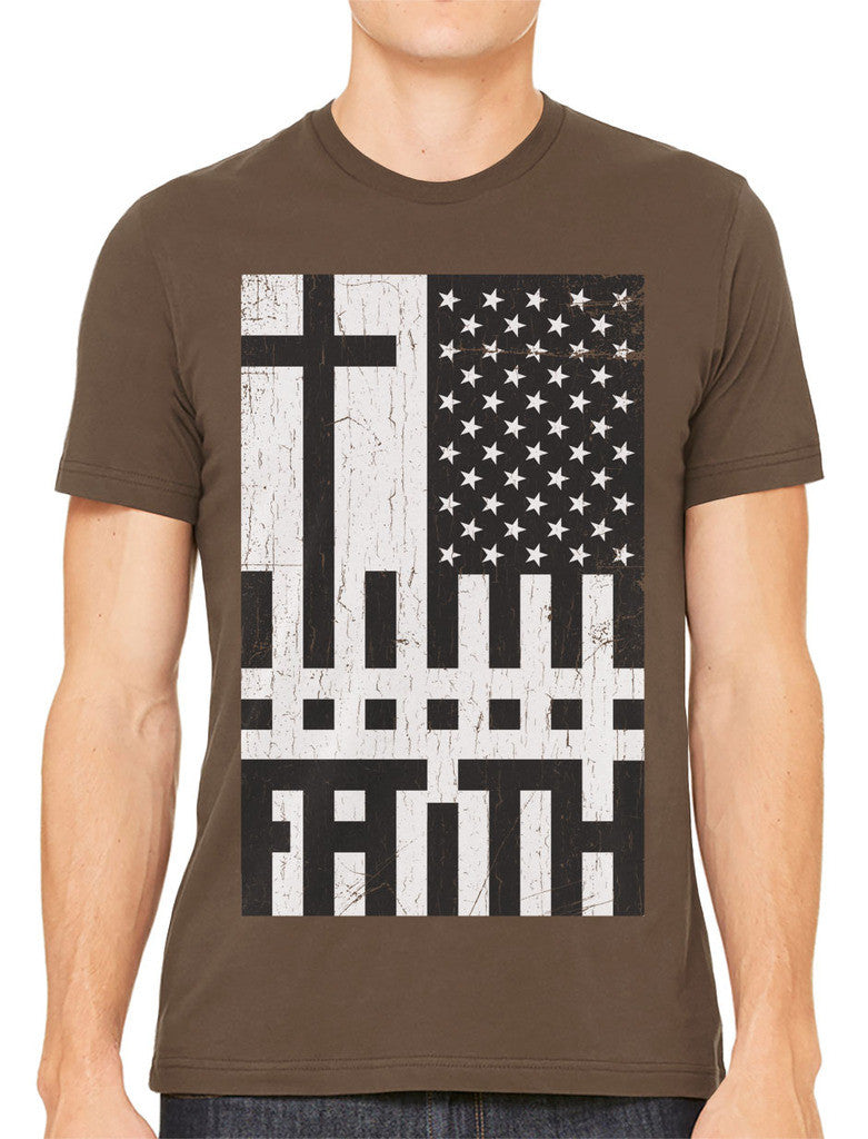 Faith Cross American Flag Men's T-shirt