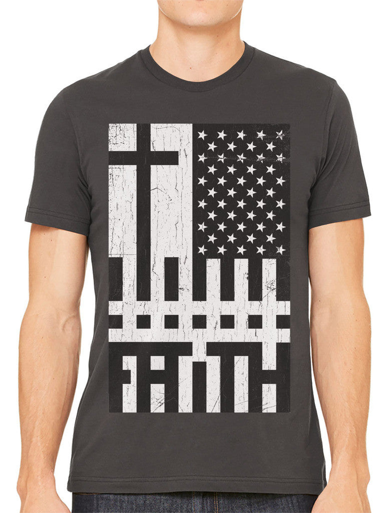 Faith Cross American Flag Men's T-shirt