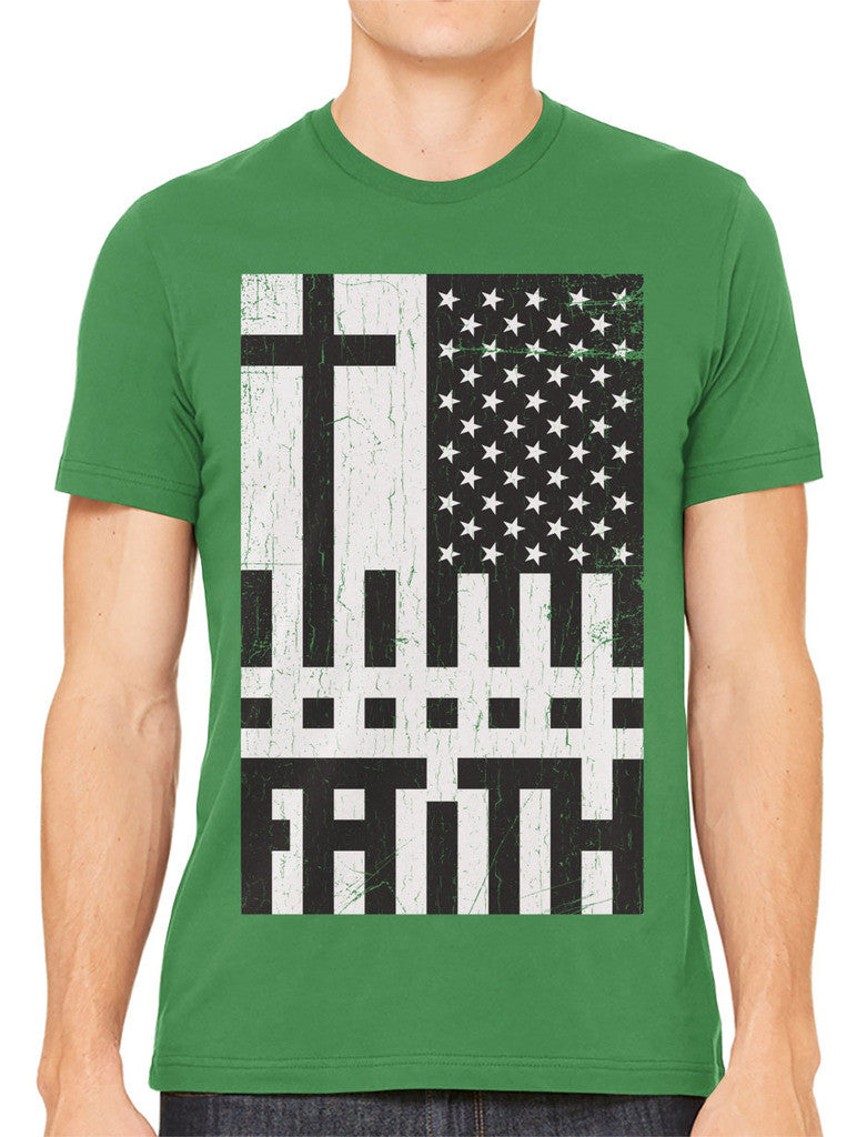 Faith Cross American Flag Men's T-shirt