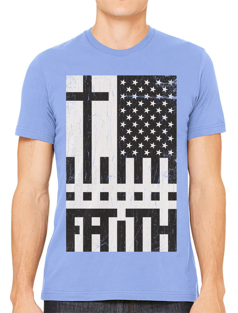 Faith Cross American Flag Men's T-shirt