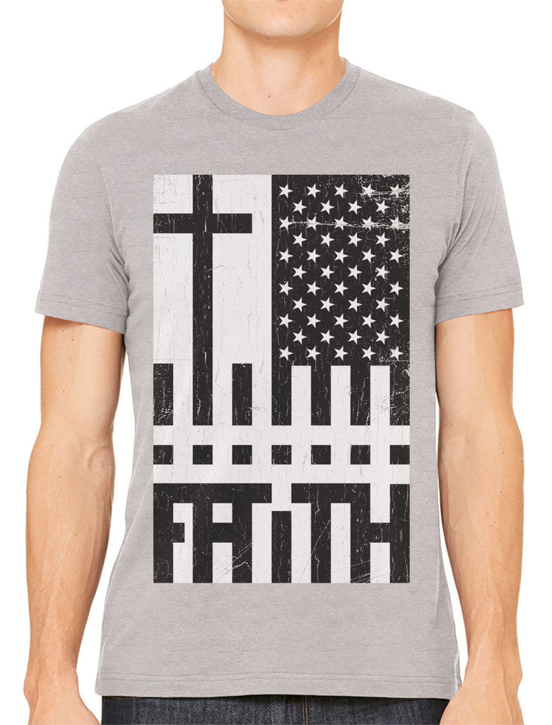 Faith Cross American Flag Men's T-shirt