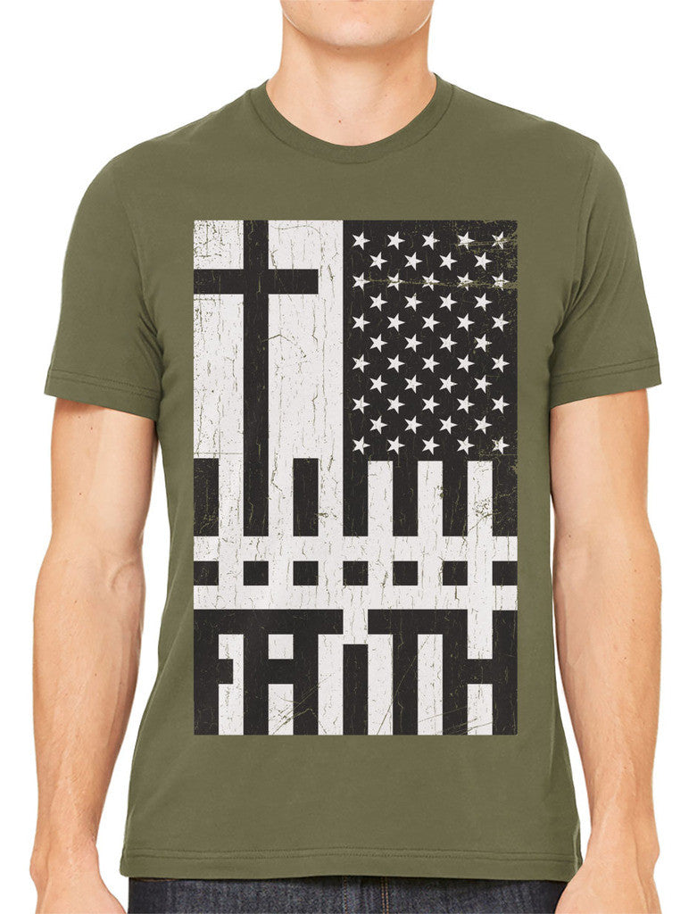 Faith Cross American Flag Men's T-shirt