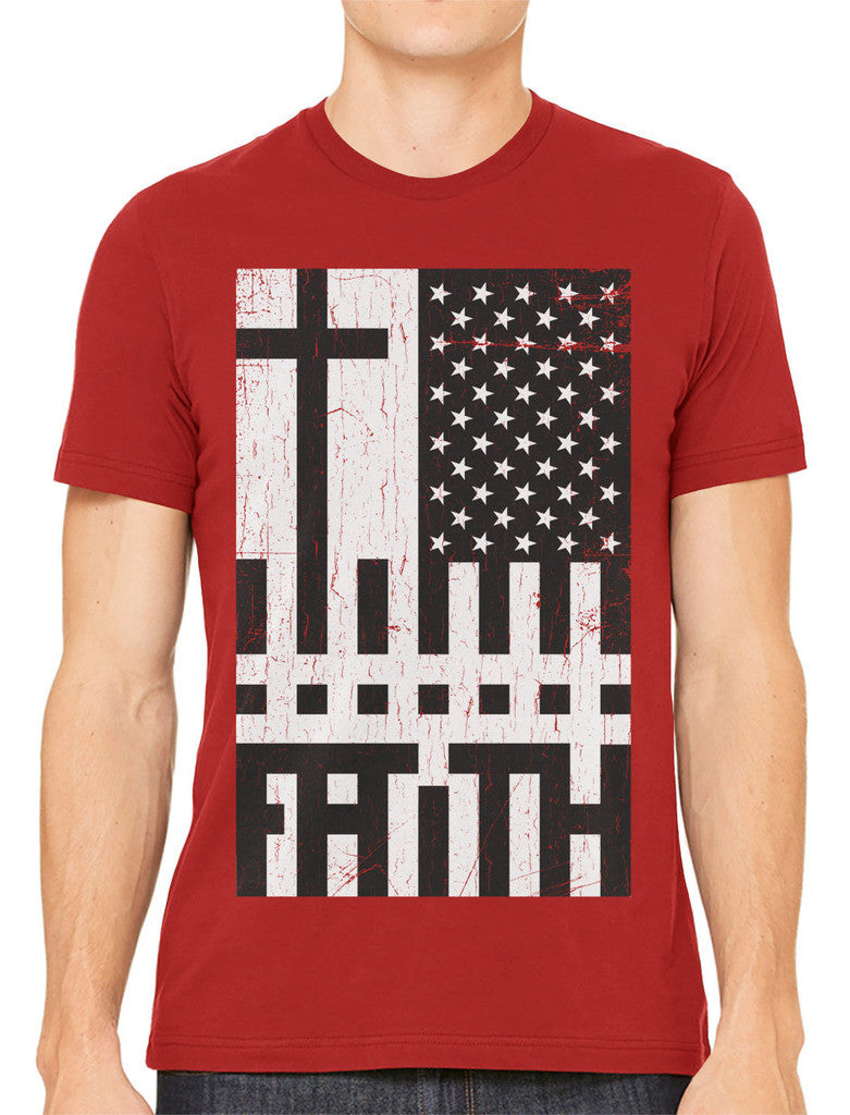 Faith Cross American Flag Men's T-shirt
