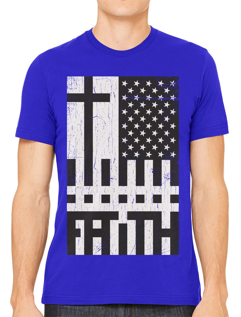 Faith Cross American Flag Men's T-shirt