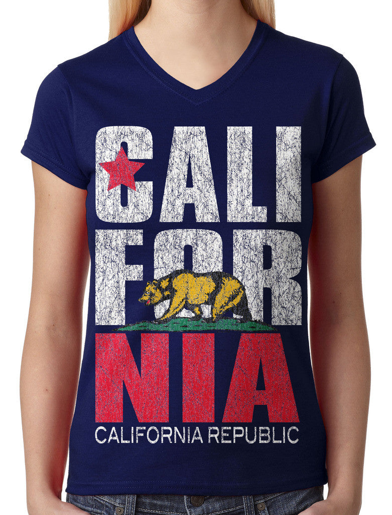 Cali For Nia California Republic Junior Ladies V-neck T-shirt