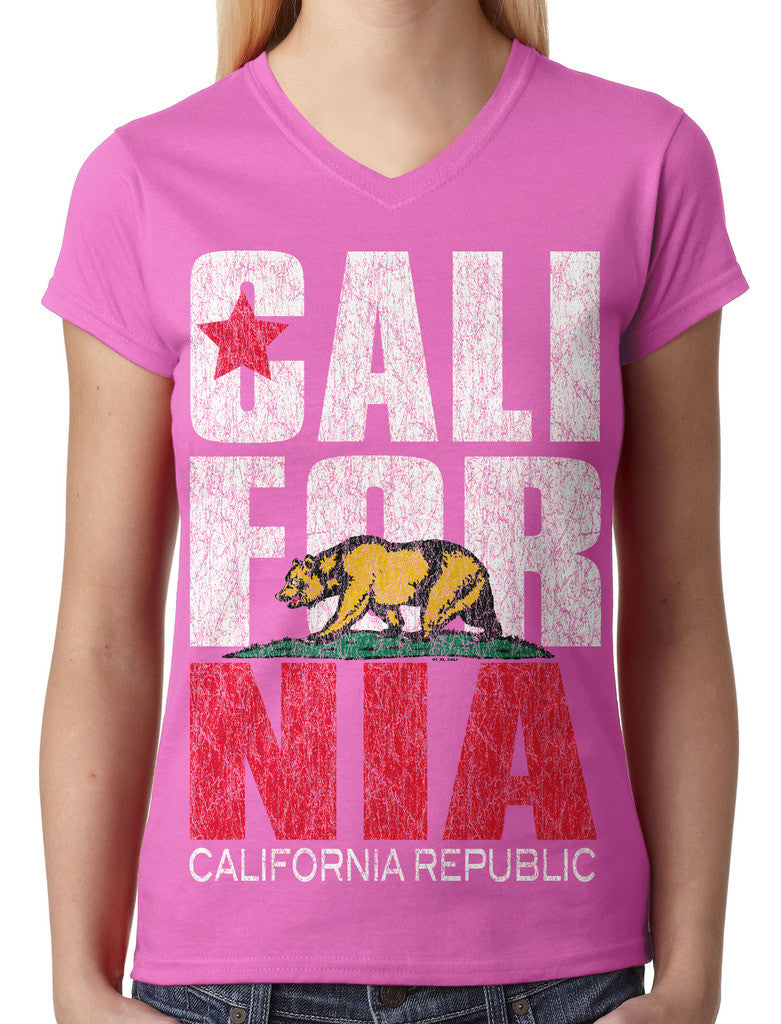 Cali For Nia California Republic Junior Ladies V-neck T-shirt