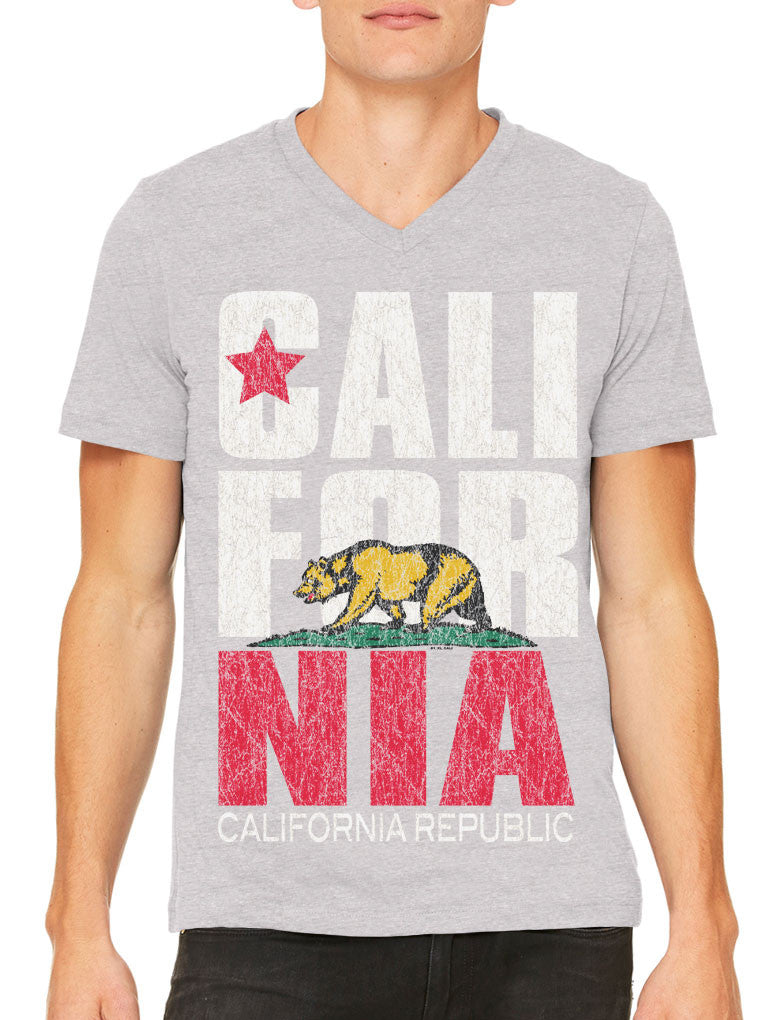 Cali For Nia California Republic Men's V-neck T-shirt