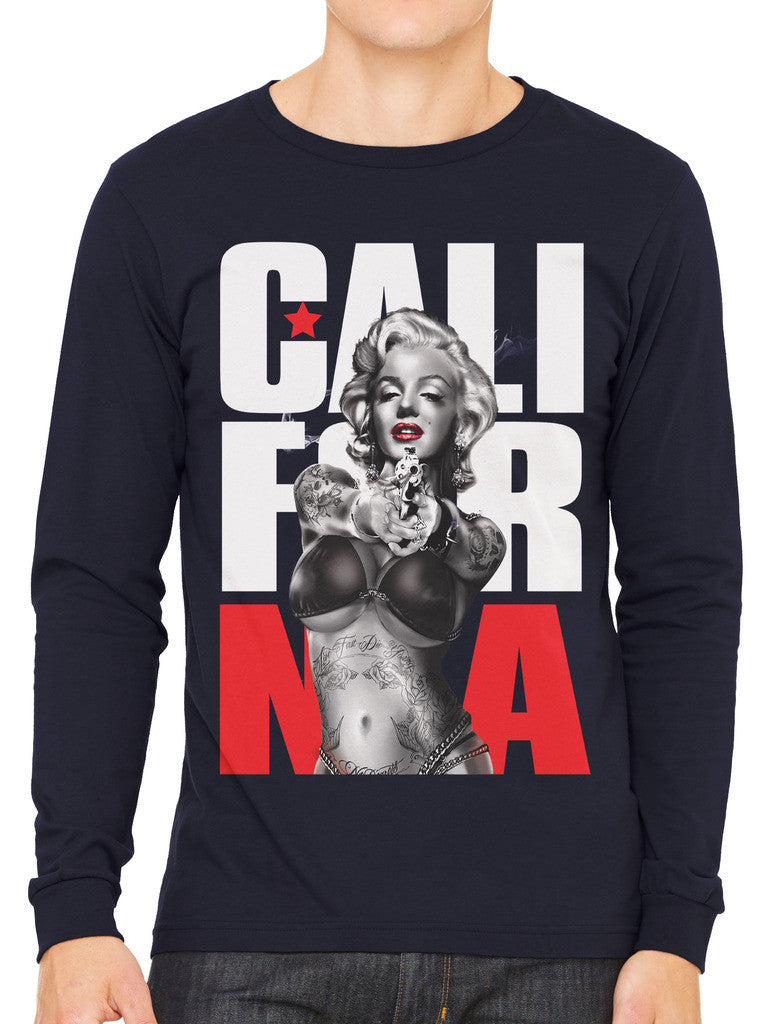 Gangster Marilyn Monroe California Men's Long Sleeve T-shirt