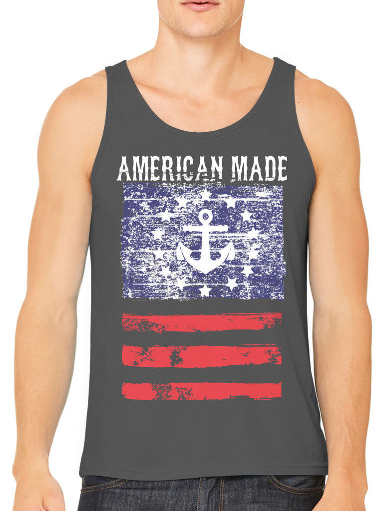 American Made Faded Anchor Flag Men's Tank Top