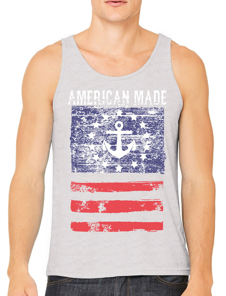 American Made Faded Anchor Flag Men's Tank Top