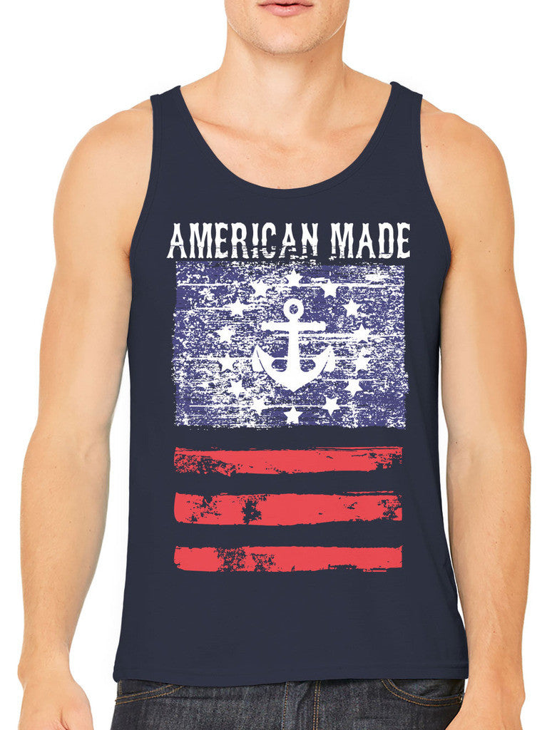 American Made Faded Anchor Flag Men's Tank Top