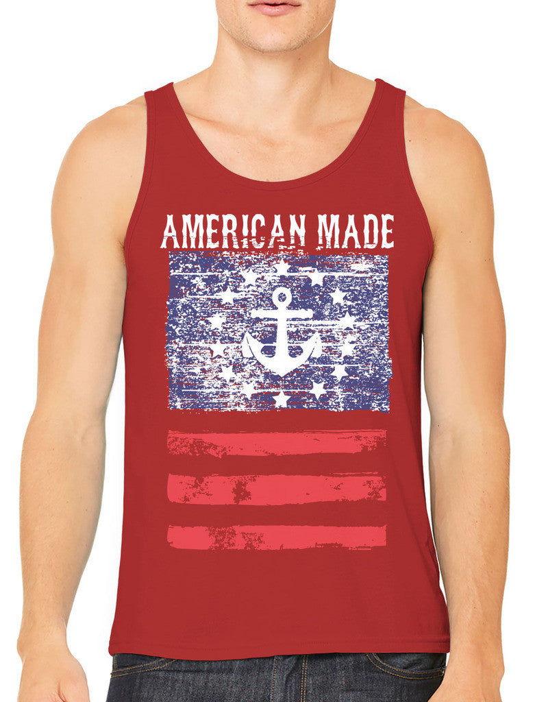 American Made Faded Anchor Flag Men's Tank Top