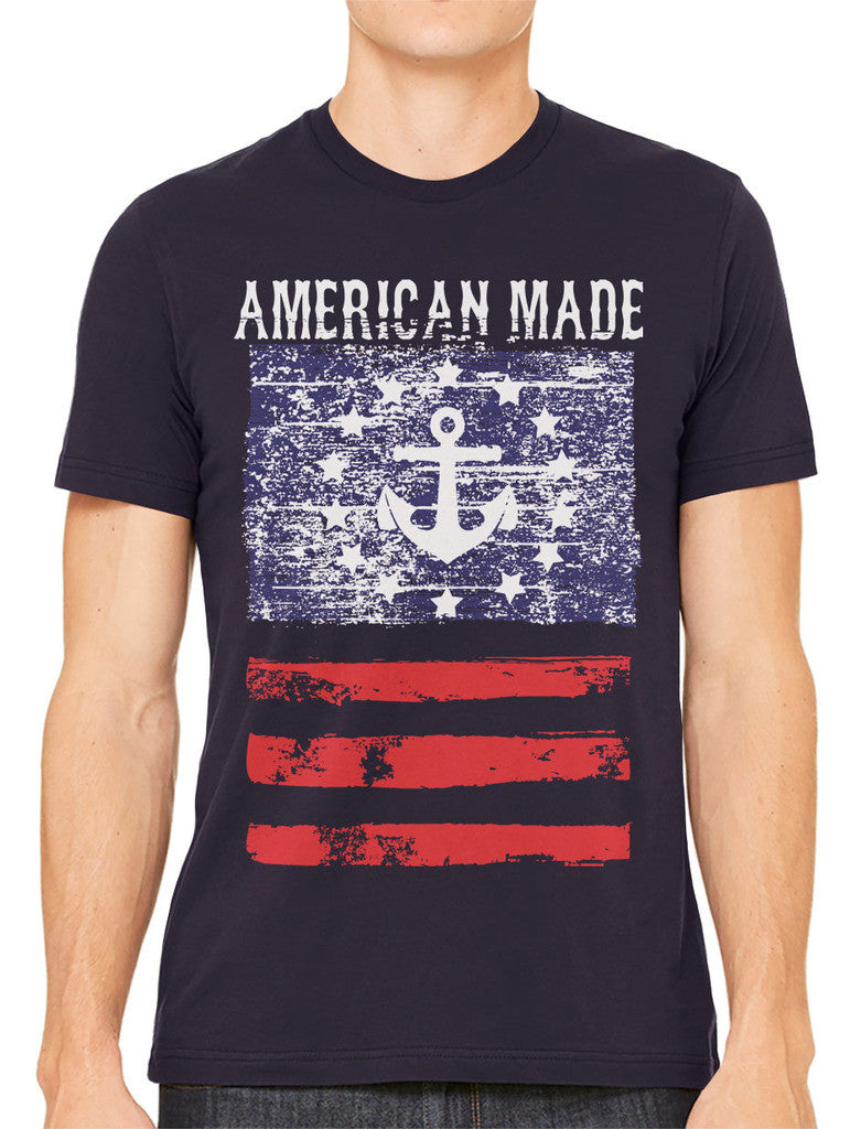 American Made Faded Anchor Flag Men's T-shirt