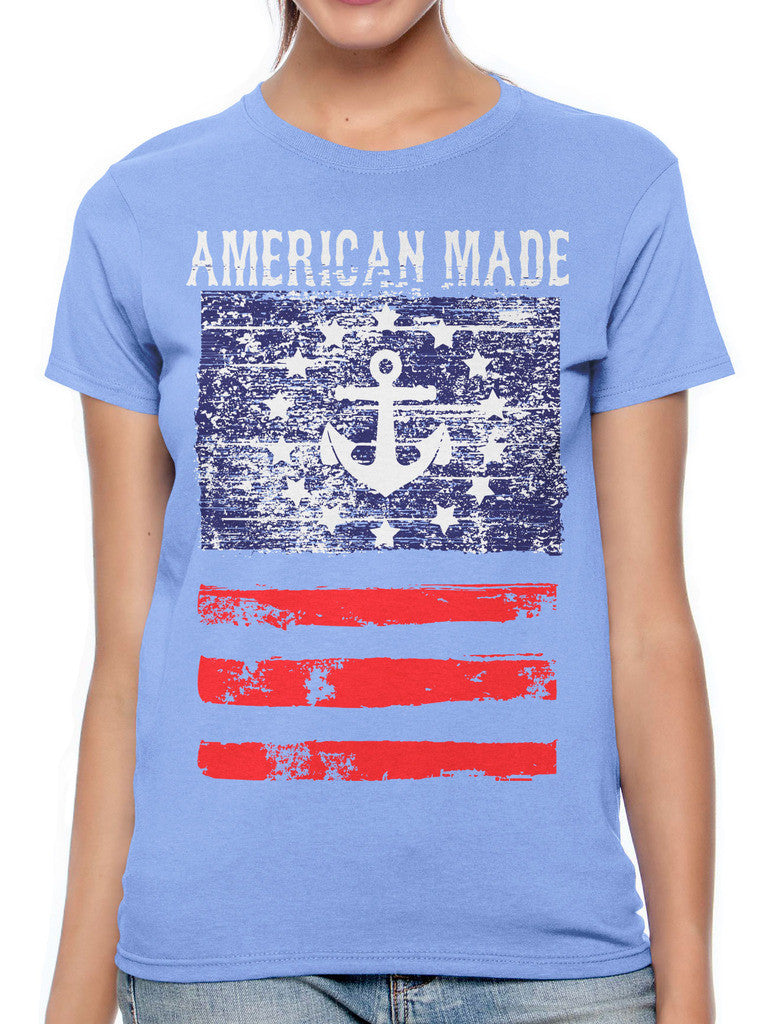 American Made Faded Anchor Flag Women's T-shirt
