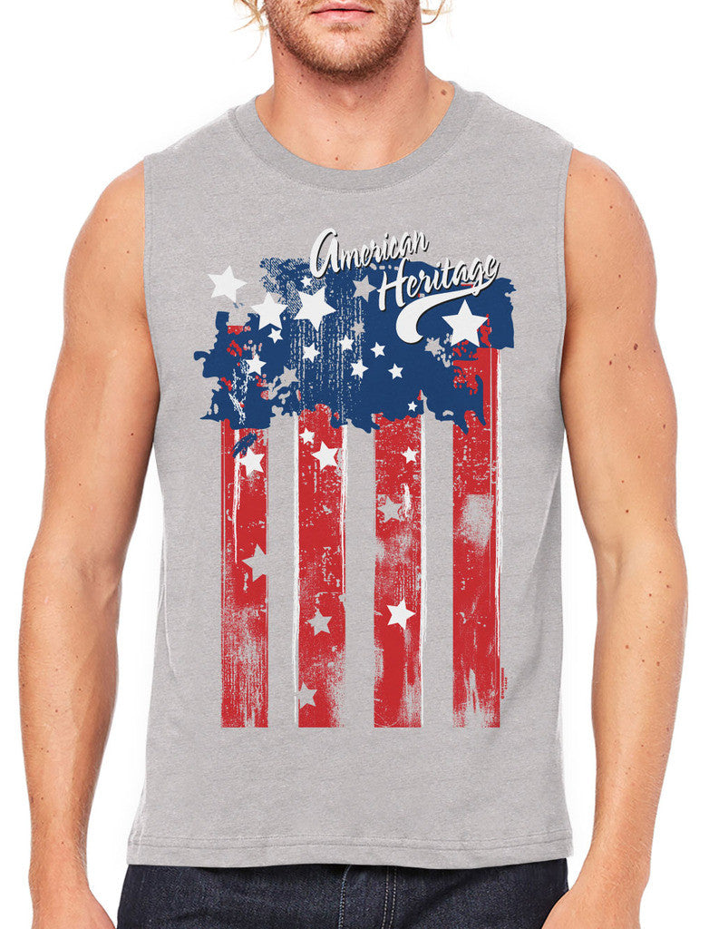 Faded American Heritage Flag Men's Sleeveless T-Shirt