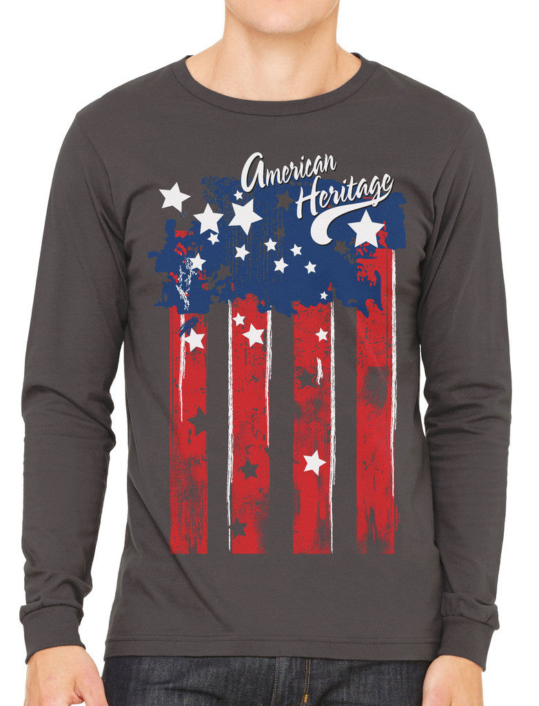 Faded American Heritage Flag Men's Long Sleeve T-shirt