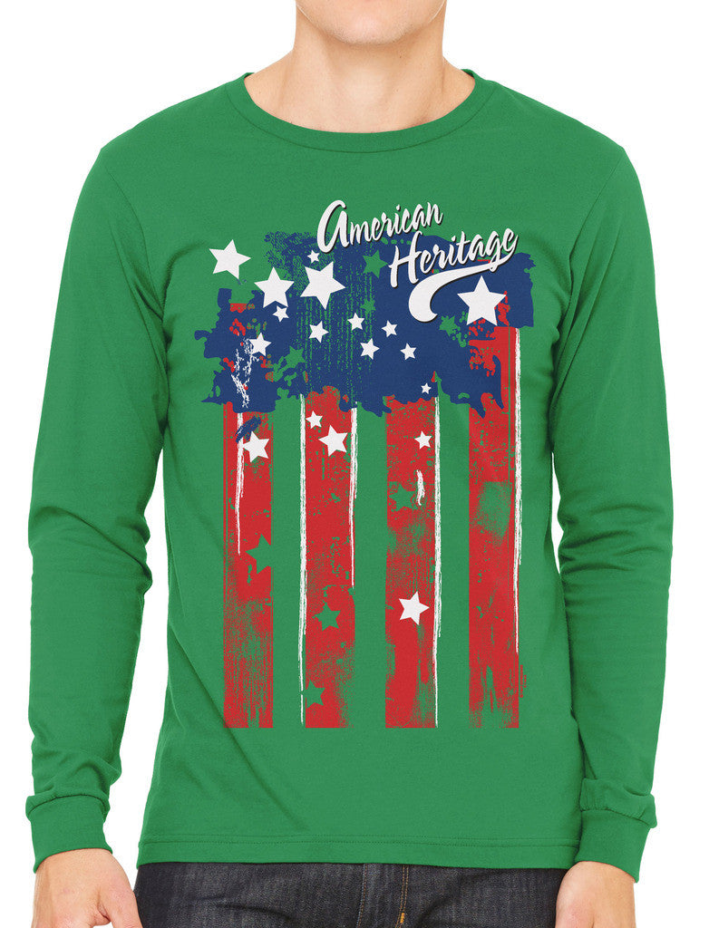 Faded American Heritage Flag Men's Long Sleeve T-shirt