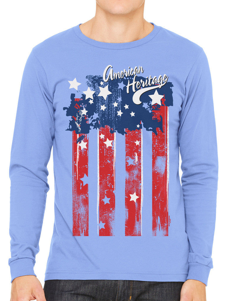 Faded American Heritage Flag Men's Long Sleeve T-shirt