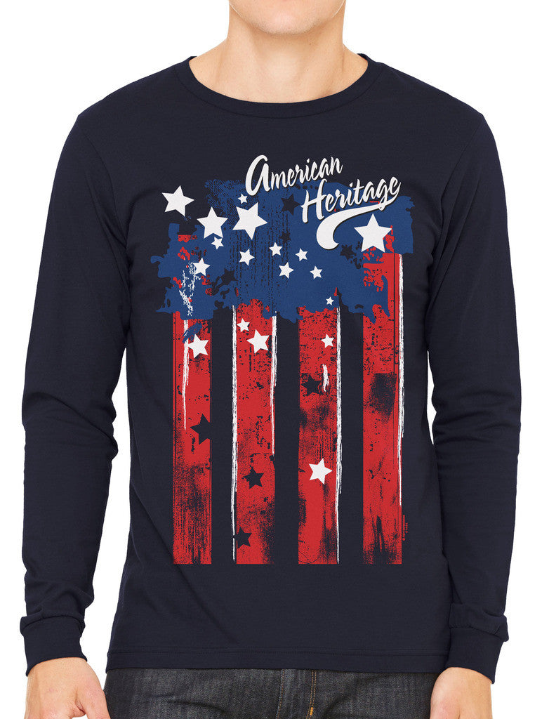 Faded American Heritage Flag Men's Long Sleeve T-shirt