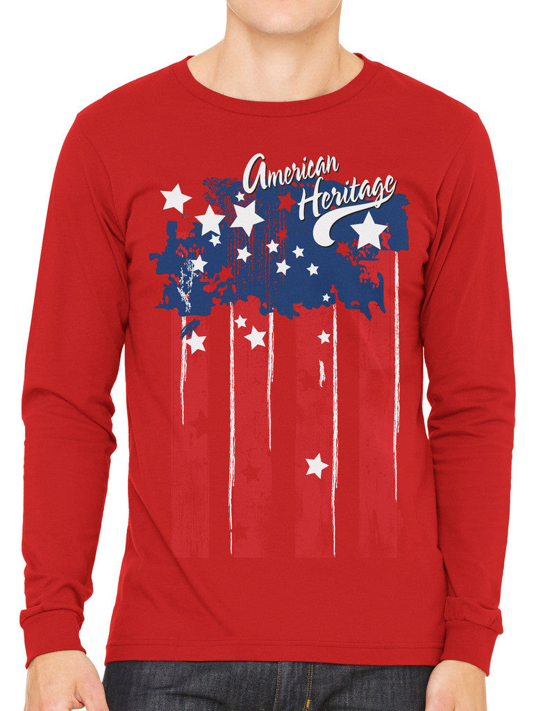 Faded American Heritage Flag Men's Long Sleeve T-shirt