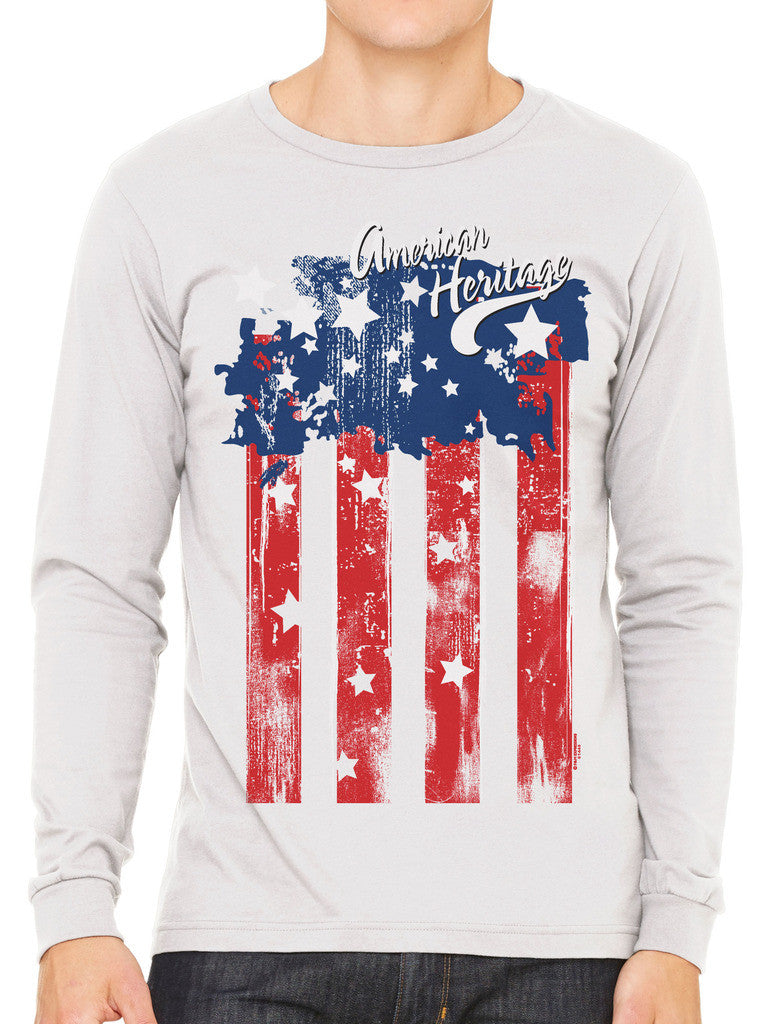 Faded American Heritage Flag Men's Long Sleeve T-shirt