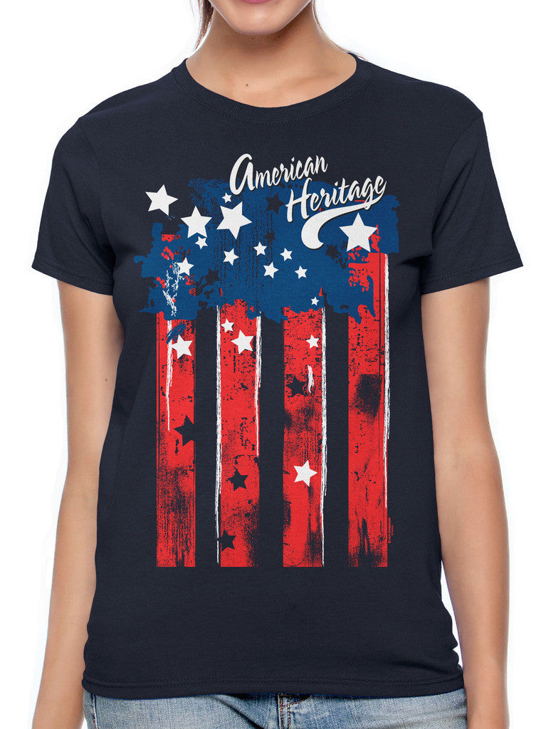 Faded American Heritage Flag Women's T-shirt