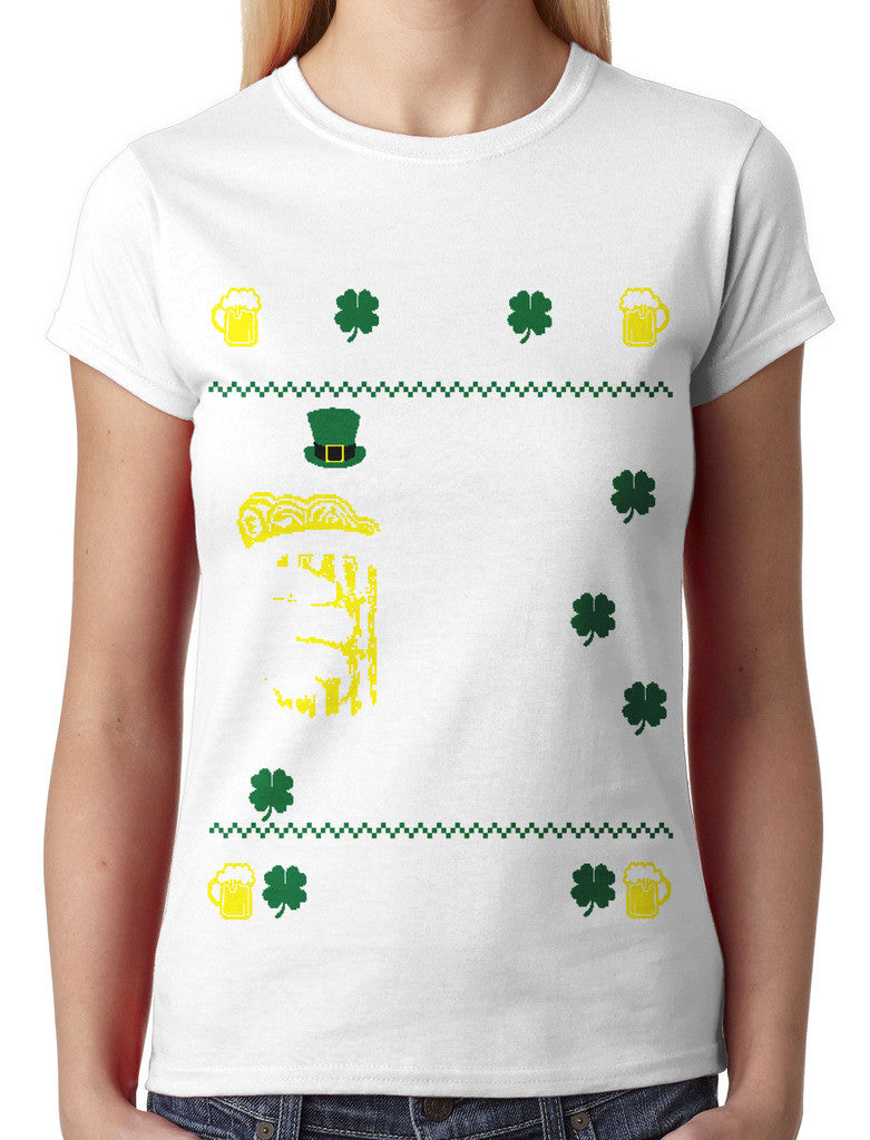 Digital Trump Make St Patricks Day Great Again Junior Ladies T-shirt