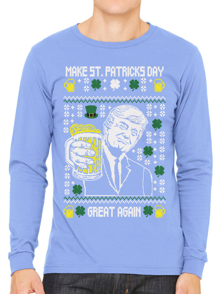 Digital Trump Make St Patricks Day Great Again Men's Long Sleeve T-shirt