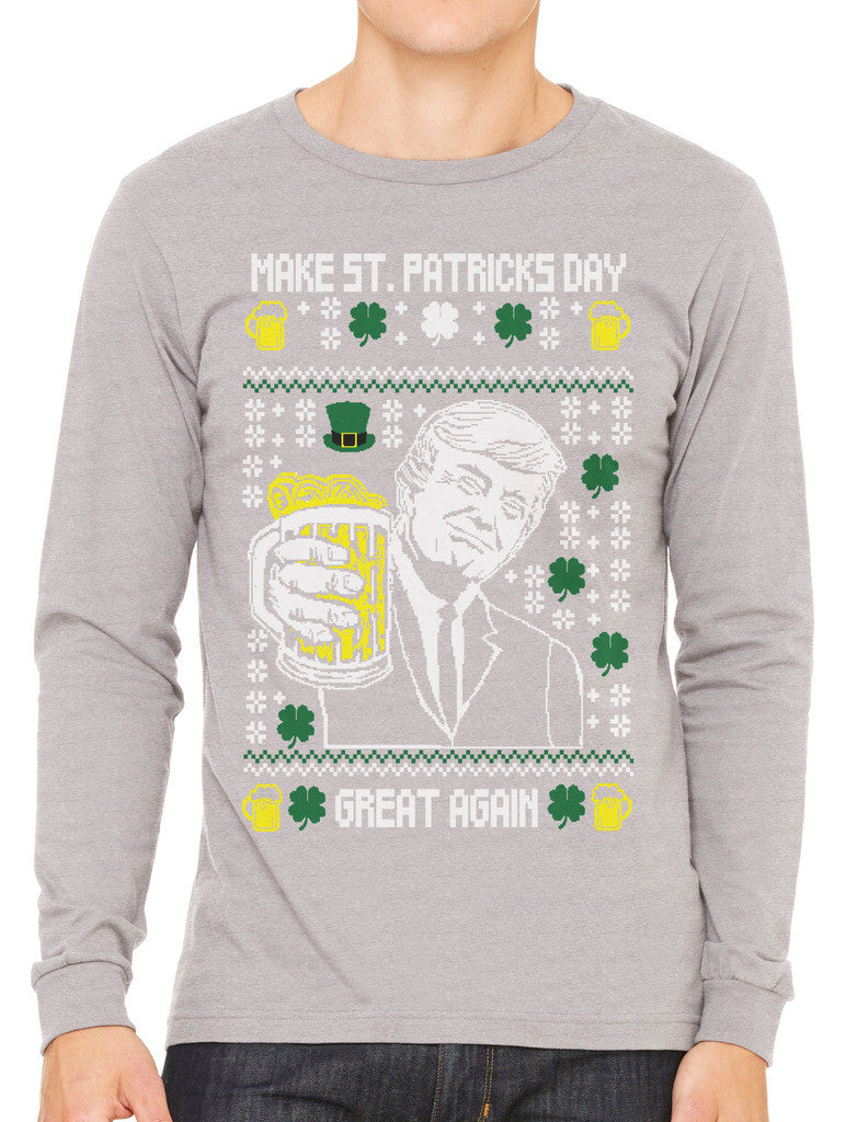 Digital Trump Make St Patricks Day Great Again Men's Long Sleeve T-shirt