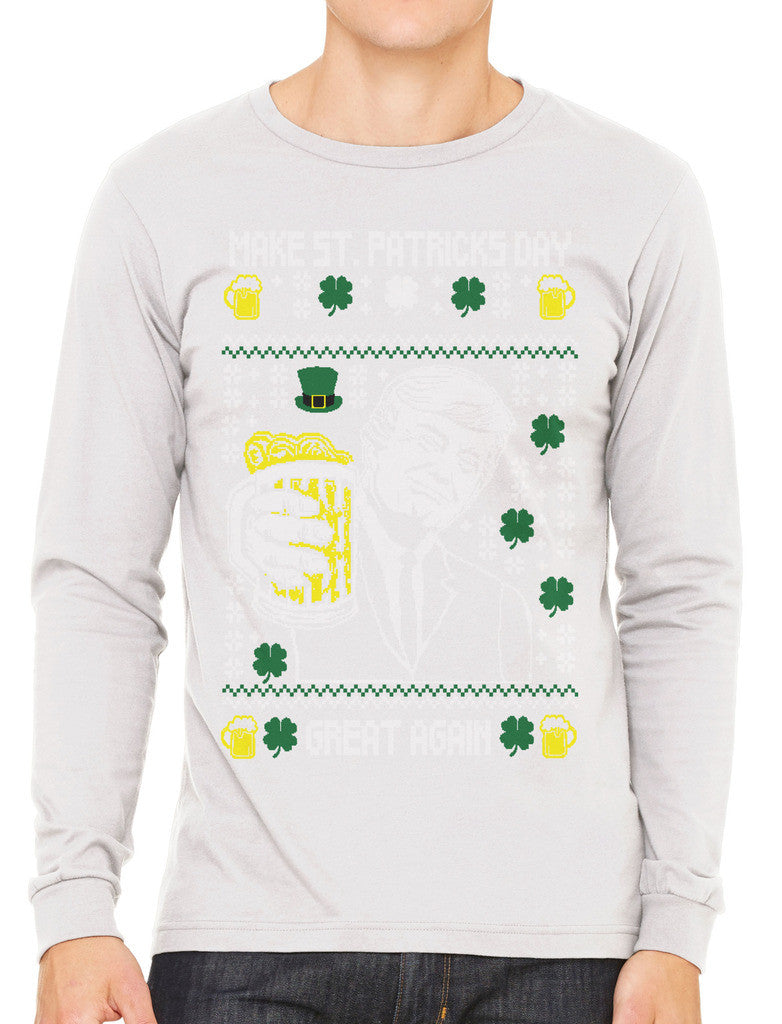 Digital Trump Make St Patricks Day Great Again Men's Long Sleeve T-shirt