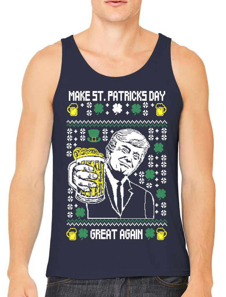 Digital Trump Make St Patricks Day Great Again Men's Tank Top