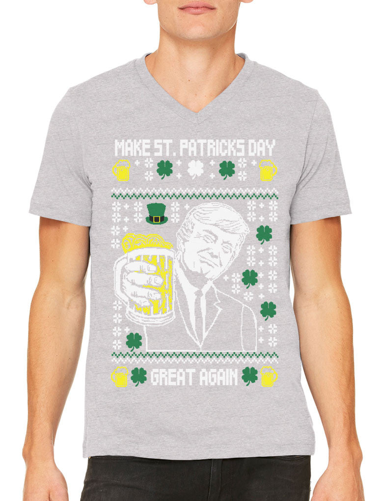 Digital Trump Make St Patricks Day Great Again Men's V-neck T-shirt