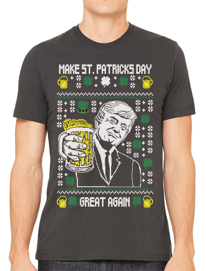 Digital Trump Make St Patricks Day Great Again Men's T-shirt