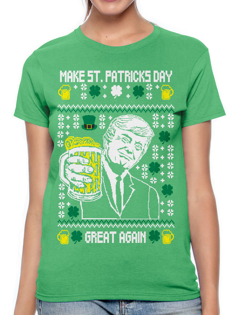 Digital Trump Make St Patricks Day Great Again Women's T-shirt