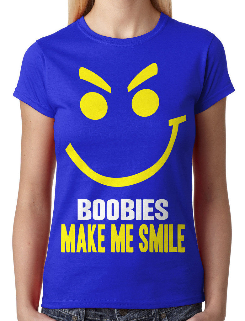 Boobies Make Me Smile Junior Ladies T-shirt
