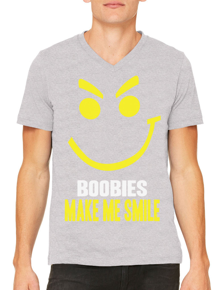 Boobies Make Me Smile Men's V-neck T-shirt