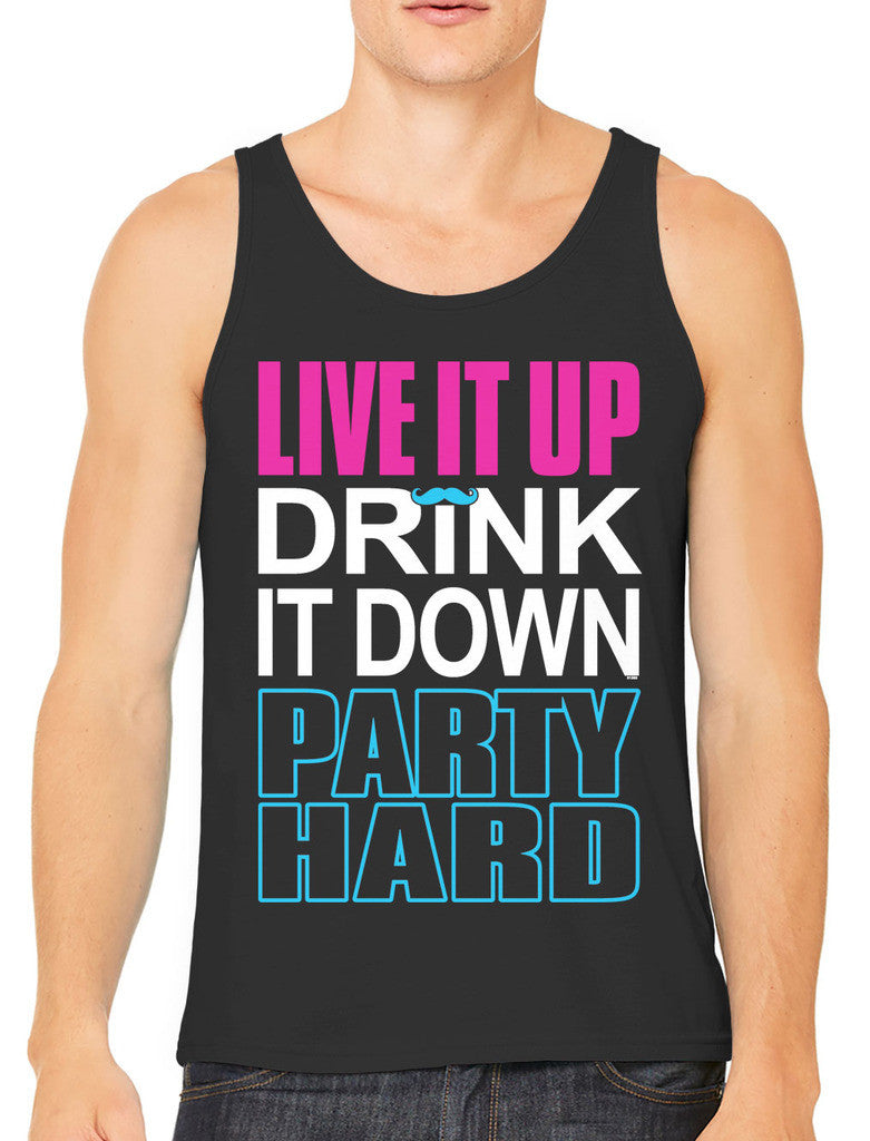 Live It Up Drink It Down Party Hard Men's Tank Top