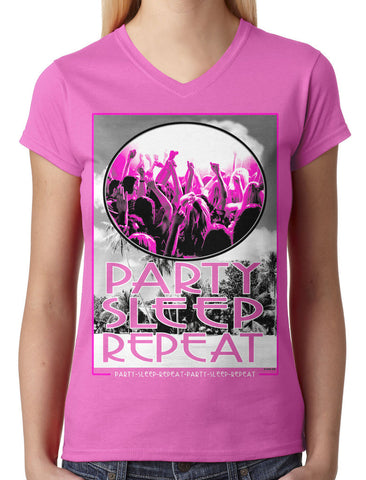 Over Size Headphones Junior Ladies V-neck T-shirt