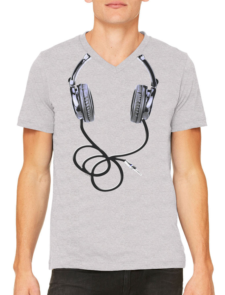 Over Size Headphones Men's V-neck T-shirt