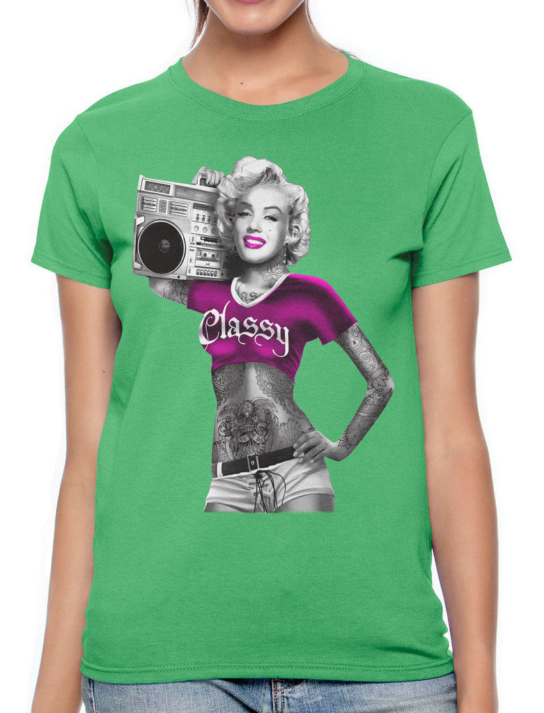 Classy Marilyn Monroe Boombox Women's T-shirt