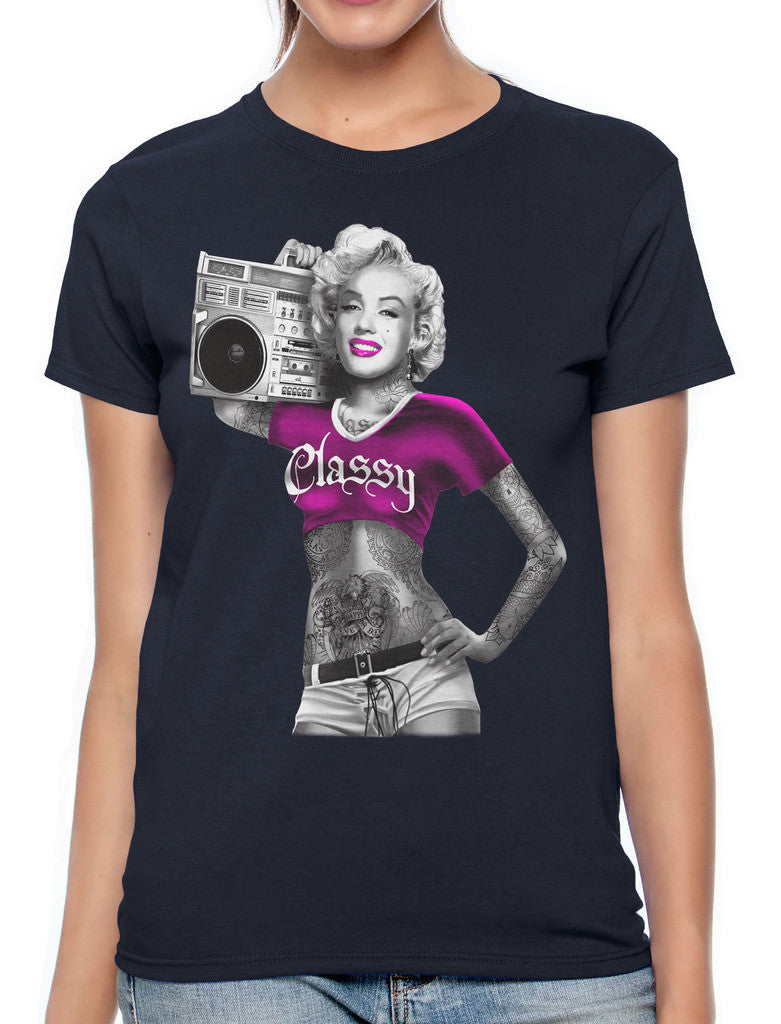 Classy Marilyn Monroe Boombox Women's T-shirt