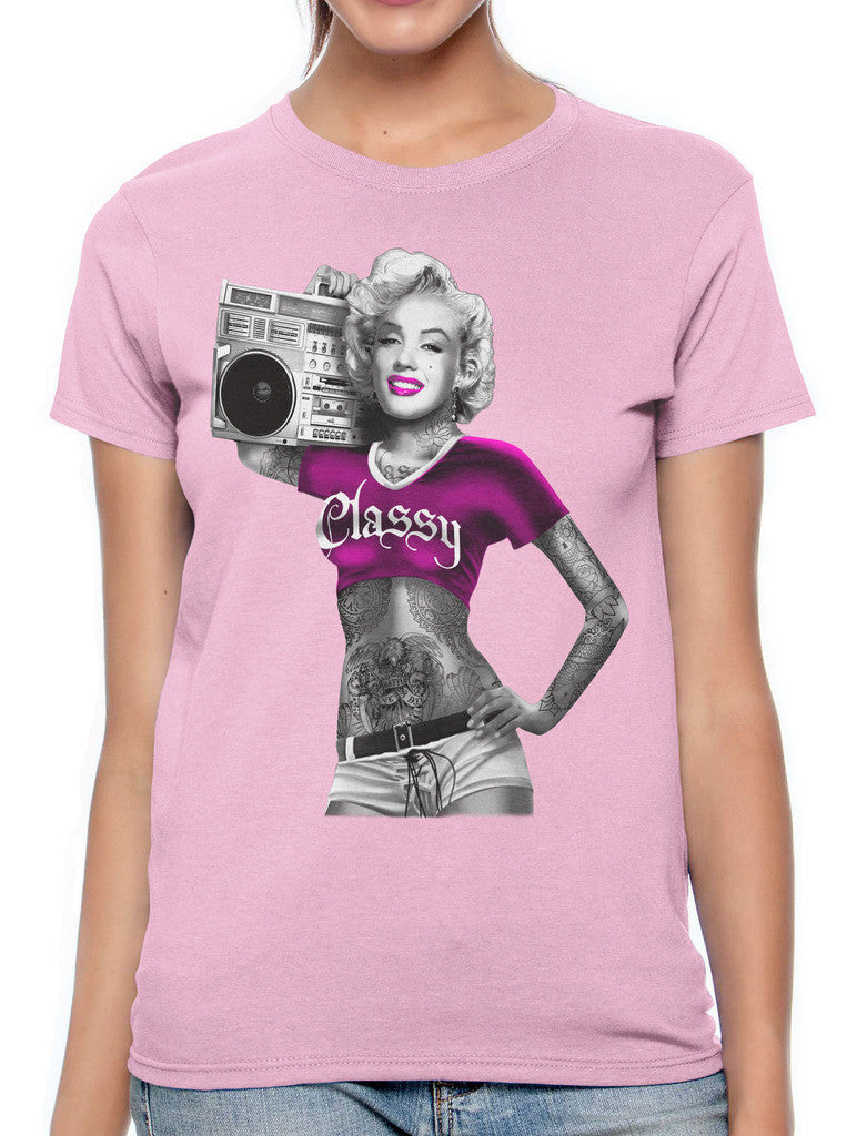 Classy Marilyn Monroe Boombox Women's T-shirt