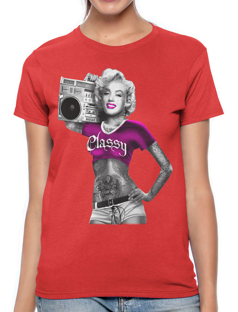 Classy Marilyn Monroe Boombox Women's T-shirt