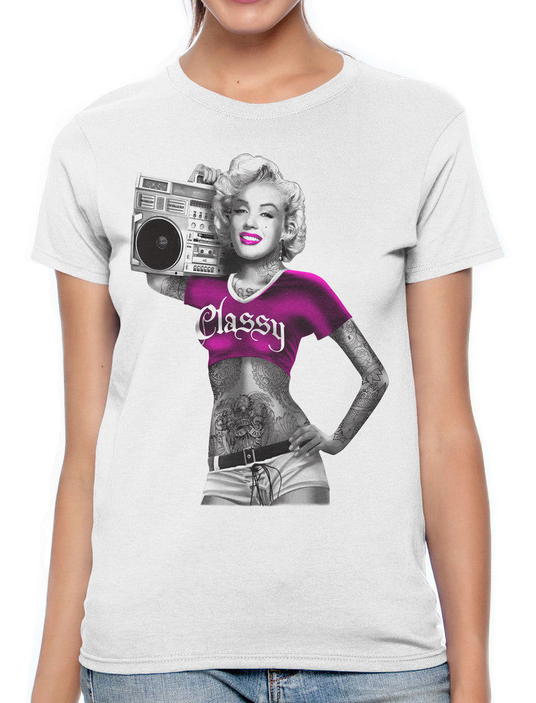Classy Marilyn Monroe Boombox Women's T-shirt