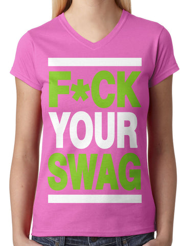 Over Size Headphones Junior Ladies V-neck T-shirt